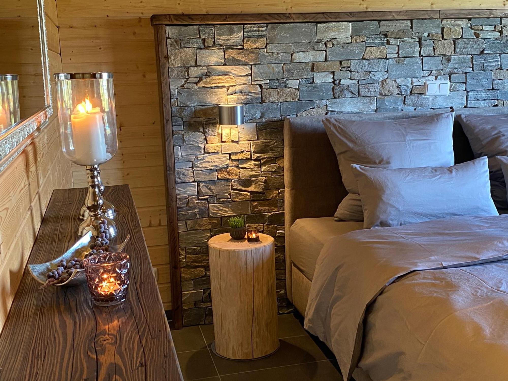 Holzhaus Onkel Fritz Mit Sauna Und Whirlwanne Esch  Exteriör bild